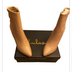 Lulu’s Essex Light Nude Mid-Calf Booties Size 7.5